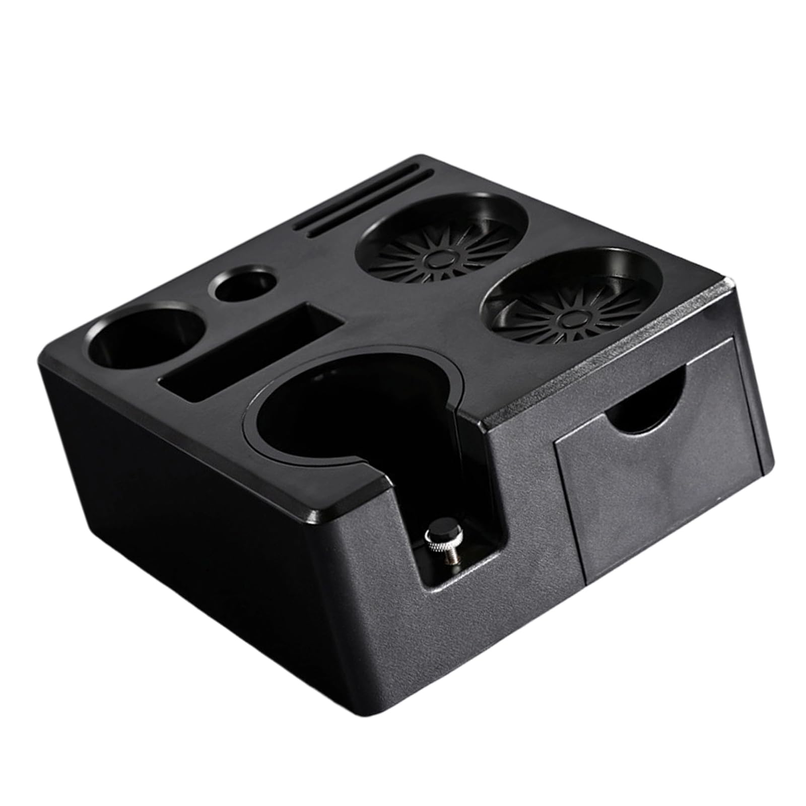 Msioytog Multifunction Drawer Styles Square Espresso Tamper Station with Storage Drawer for Baristas Coffee Accessories Organizers Coffee Tamper Storage Station for Baristas