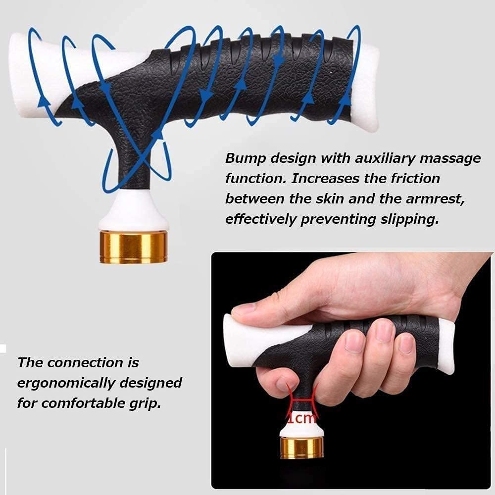 MObyat Andador para Ancianos,Silla para Caminar Trípode Plegable para Personas Mayores: aleación de Aluminio Ajustable en Altura portátil con luz LED, muletas para Personas Mayores Andador para CAM