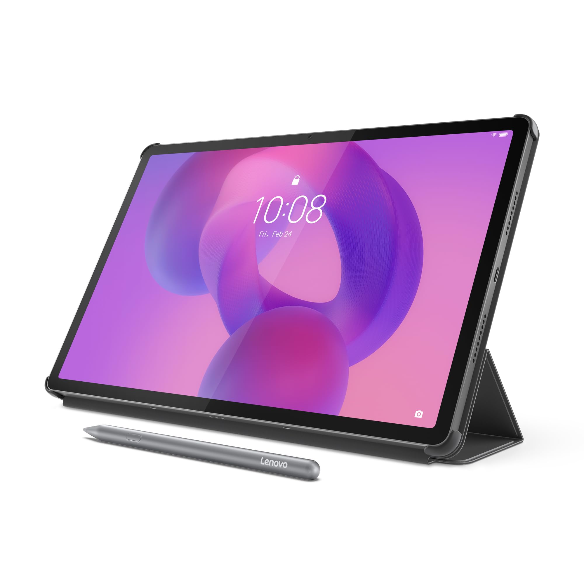 Lenovo Folio Idea Tab Pro (ochrona przed uderzeniami, skóra PU, łatwy chwyt, funkcja uśpienia/wyzwalania, złącze magnetyczne na rysik) - kolor szary