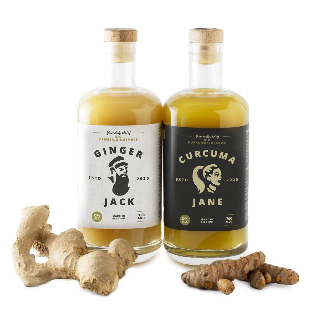 Ginger Jack & Curcuma Jane Combo – kaltgepresster Ingwer und Kurkuma – zuckerarm