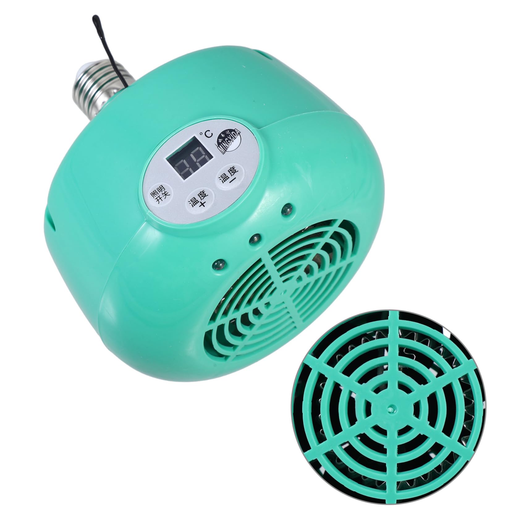 Lámpara de Calor para Reptiles Temperatura Regulable Verde | Luz LED Cálida, Plástico y Metal, para Reptiles y Aves, Eficiencia Térmica Alta y Uso Seguro
