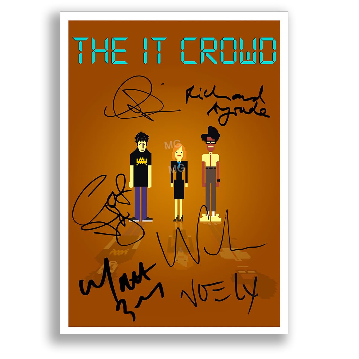 Mounted Gifts Trading Orange, A4 Poster Only The It Crowd Cast Signed A4 Poster Photo Print Framed Autograph Gift Tv Show Chris O’dowd Richard Ayoade Katherine Parkinson (Orange, A4 Poster Only)