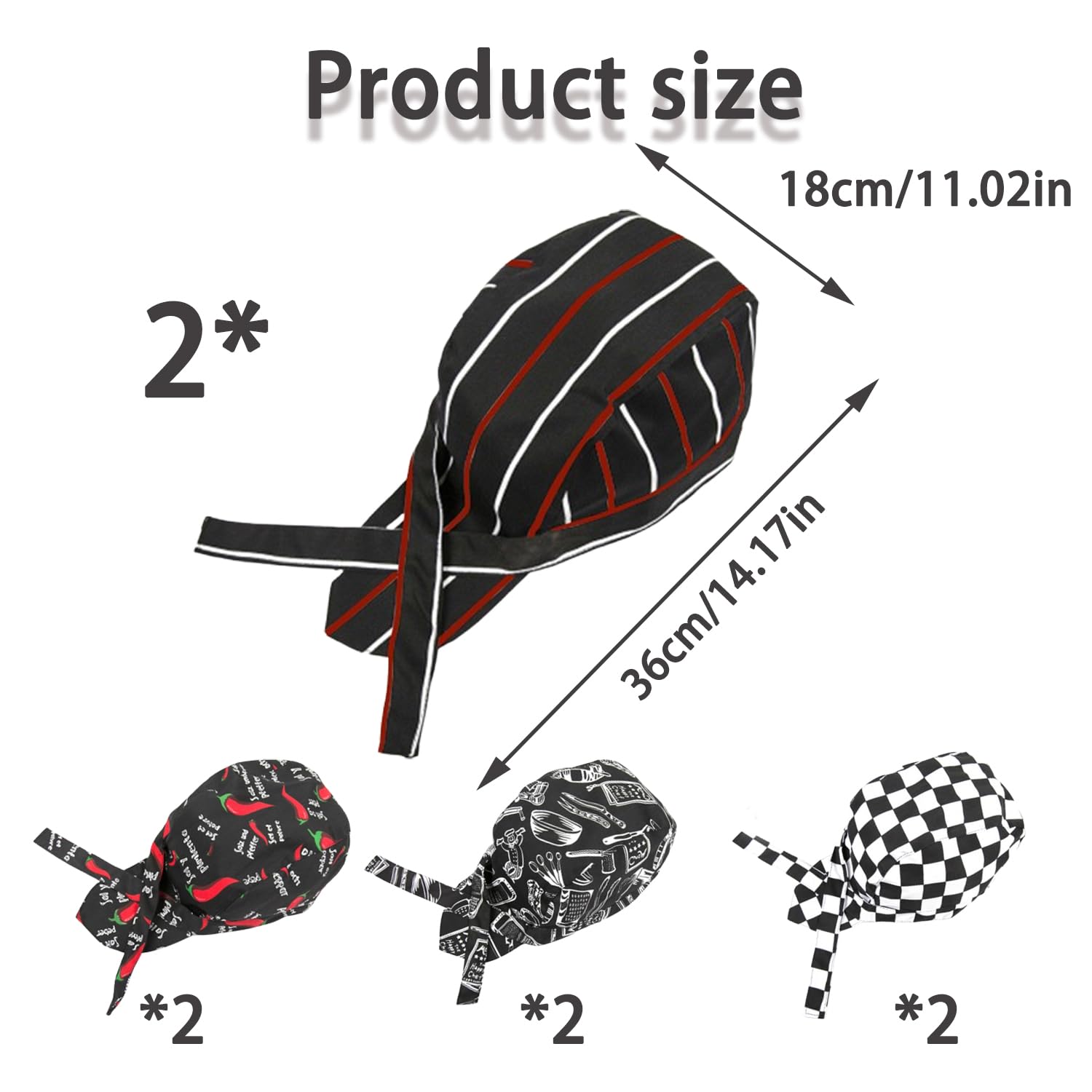 8 Pièces Bonnet De Cuisine En Coton, Homme Femme Chapeau De Chef, Toque De Cuisinier, Chapeau Bandana Unisexe Toque, Toque De Cuisinier Ajustable Pour Cuisine Hôtel Restaurant Barbecue