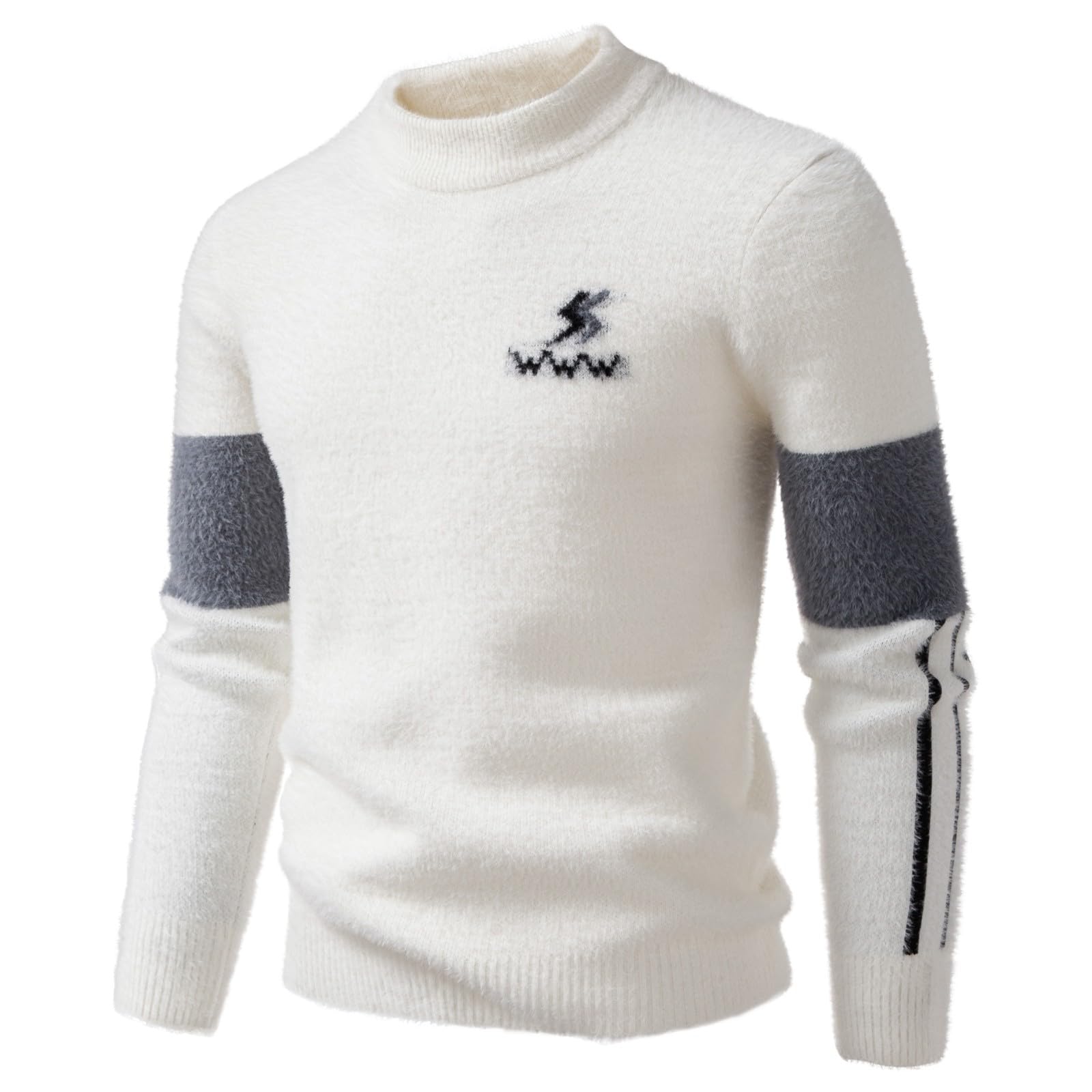 Suéter de punto jacquard, abrigo informal de manga larga con cuello redondo, suave y cálido, top de invierno con estampado elegante
