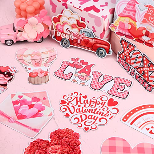12 Pcs Valentine's Day Refrigerator Magnets Holiday Magnetic Stickers Valentines Gnome Love Heart Magnets Decorative Car Stickers Red Pink Door Dishwasher Magnets For Valentine's Day Decorations #TOP3