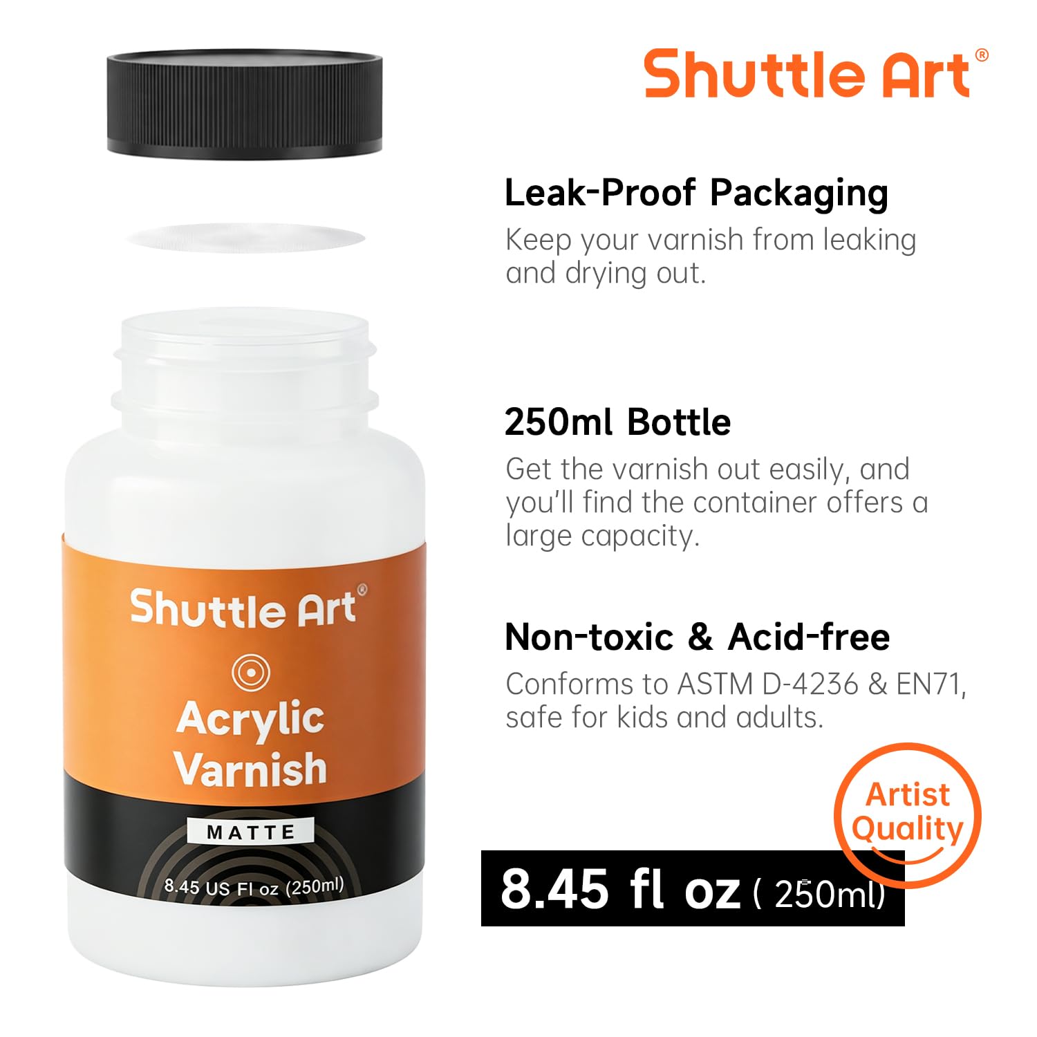 Shuttle Art Lakier akrylowy bezbarwny, lakier akrylowy 250 ml