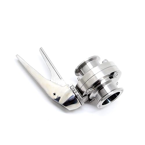Miniatura 14 de QiiMii Válvula de mariposa sanitaria de acero inoxidable 304 con triple abrazadera con mango de gatillo y sello EPDM, tubo de 2 pulgadas OD