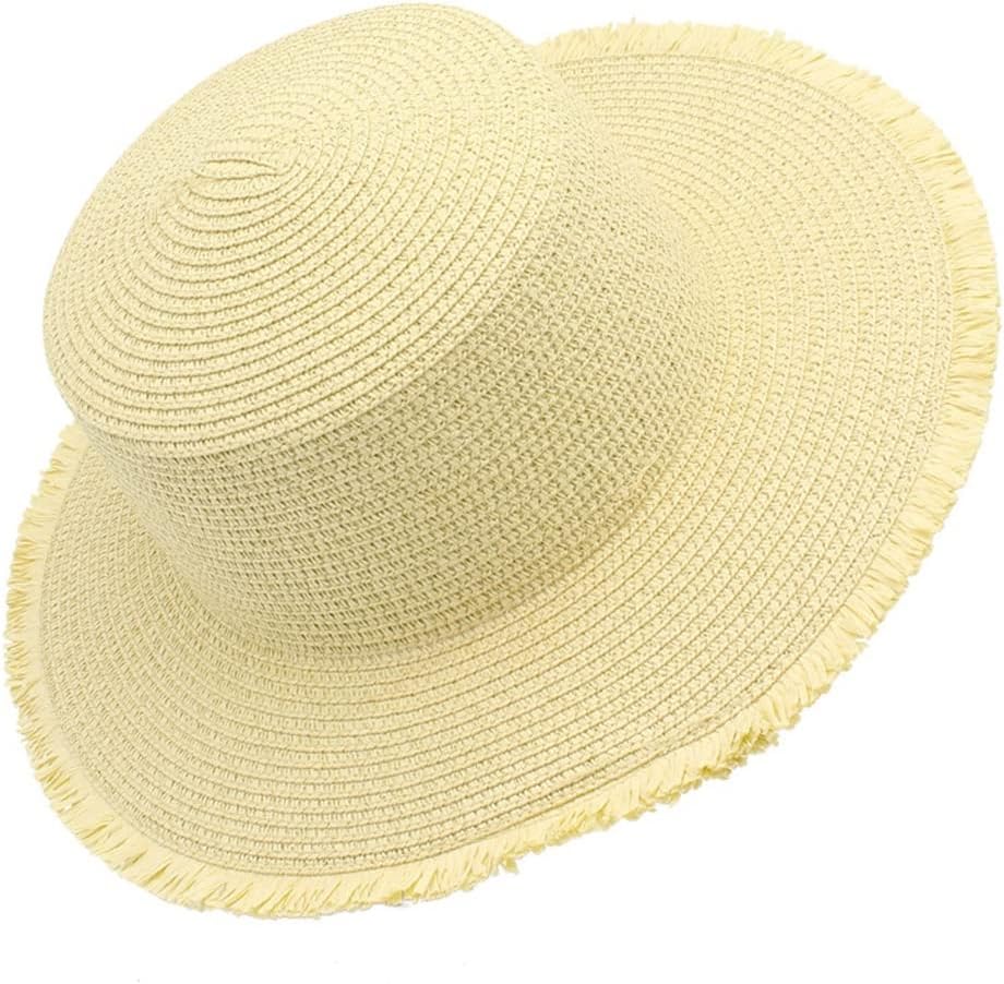 HBJWOV Adult Large Eaves Hat Beach Sunscreen Sunshade Hat Casual Holiday -Edged Sun Hat
