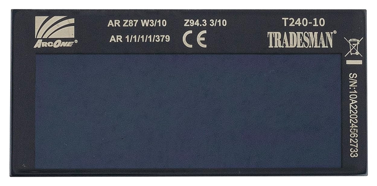 ArcOne T240-10 Tradesman poziomy filtr samościemniający do kasków spawalniczych, 2 x 4,25 x 0,2
