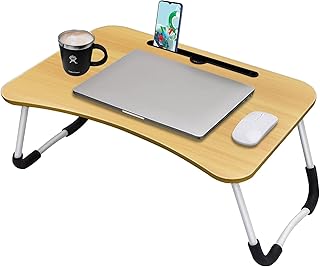 ASAB Laptop Bed Table Stable and Secure Laptop Bed Tray with Non Slip Foldable Legs Laptop Bed Desk with Safe Corners Tablet Holder Portable Lap Table Writing Eating Breakfast Laptop Table Stand