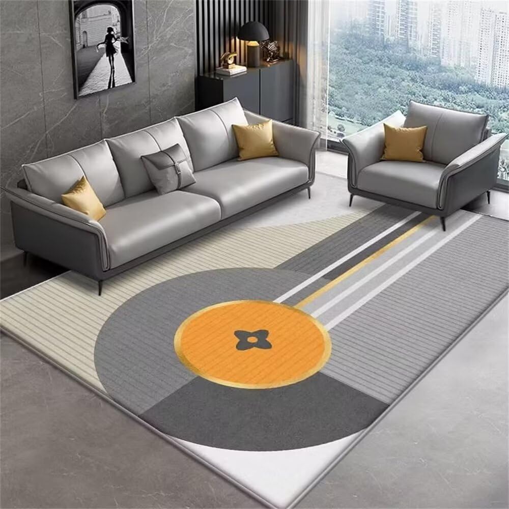 Tapis salon orange pour créer un coin lecture cosy dans la maison