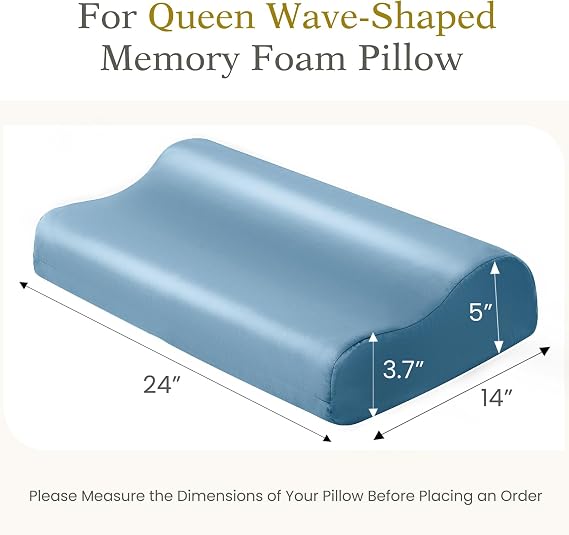 Cooling Contour Cervical Pillowcase, Aqua Blue, 24x14x5/3.7 Inches, 1 Piece