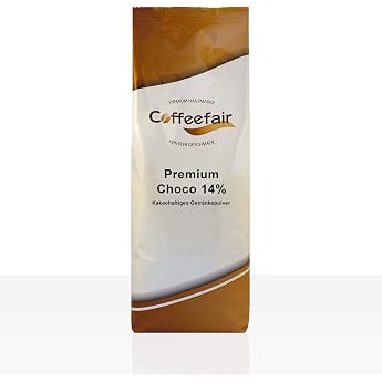Coffeefair Premium Choco Cocoa Powder 1 kg with 14% Cocoa Content Suitable for Fully Automatic Coffee Machines Soluble in Water or Milk Creamy Cocoa Enjoyment for Hot Chocolate