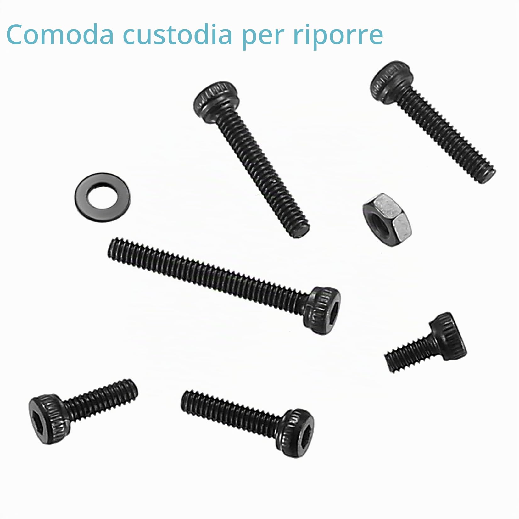 660 Pezzi M2 Viti e Bulloni e Dadi Set, Set di Viti a Esagono Incassato e Bulloni e Dadi e Rondelle Kit, Viti a Testa a Esagonale Bussola, Vite e Rondelle a Testa Brugola, Nere