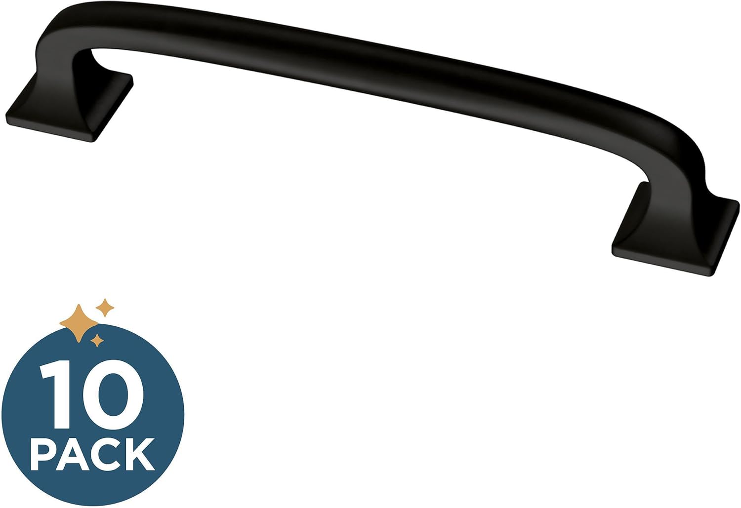 Franklin Brass (10-Pack) – Matte Black Cabinet Handles, 4 Inch Hole Center, Pulls for Drawers, Kitchen Cabinet Door, Dressers | Lombard