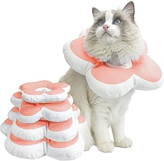KUDES Cat Cone Collar,Cute Flower Waterproof Elizabethan e Collar for Cat and Small Dog Anti-Bite Lick Wound Healing Protective Neck Cone After Surgery Recovery Collar for Small Pet,All-Season Style