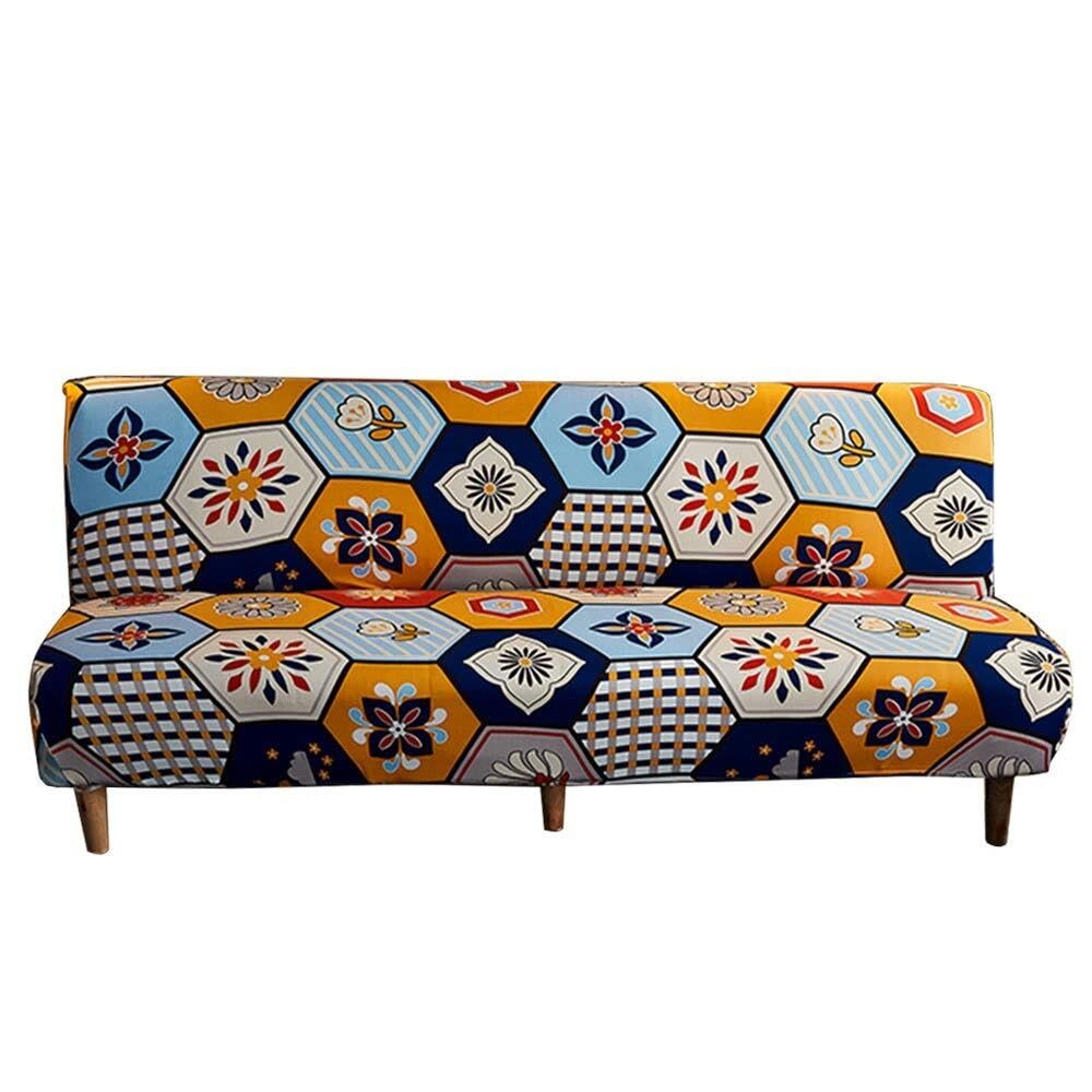 WWQQKJ Armless sofa cover Stretch sofa cover Bed sofa cover Without armrests Click clac sofa cover(Boemia)