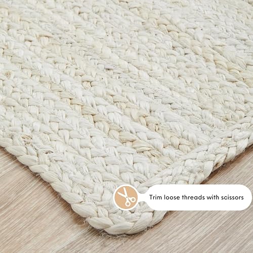Miniatura 4 de Alfombra 100% yute de 8 x 10 pies, fibras naturales rectangulares, diseño trenzado a mano, alfombra natural tejida a mano, decoración del hogar para