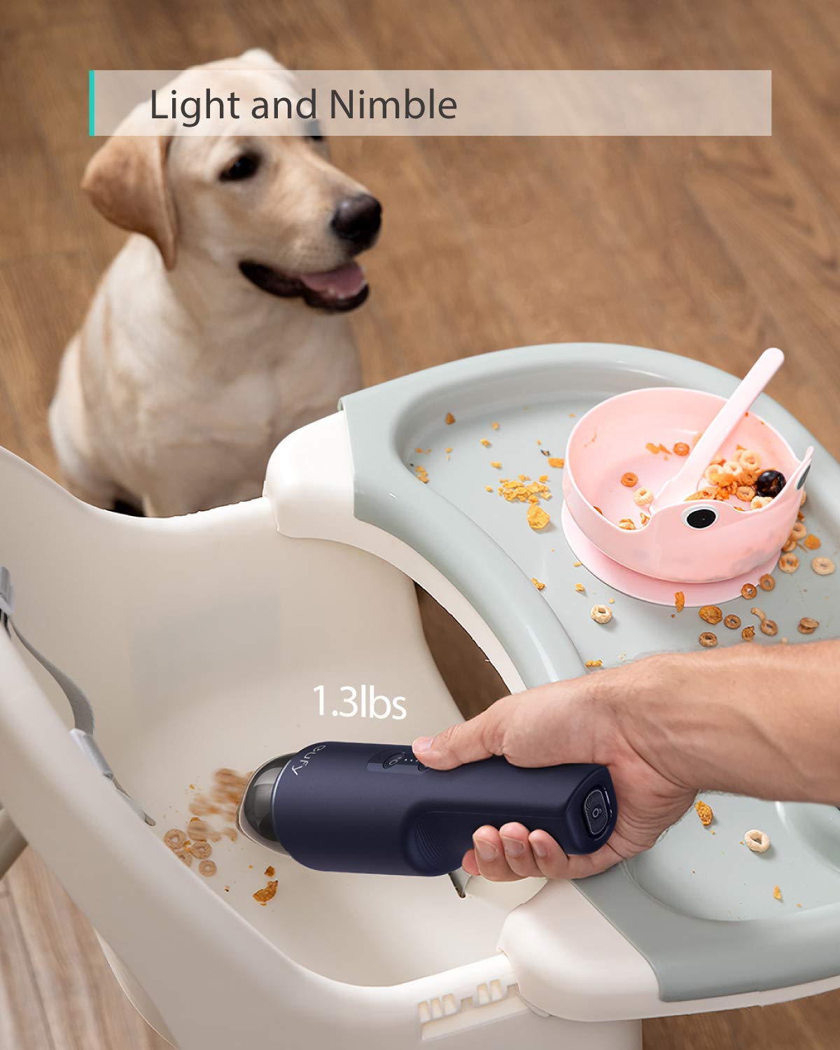 eufy by Anker, HomeVac H11 Pure, kabelloser Stabstaubsauger, federleichtes Design ca. 500g, 5500Pa Saugkraft, integrierter Luftreiniger, USB-Ladeport, ideal für Zuhause (Generalüberholt)