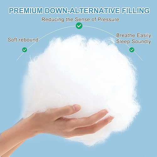 Miniatura 5 de YOUR MOON Juego de 2 almohadas refrescantes tamaño King, almohadas frías que se mantienen frías, relleno alternativo al plumón, almohadas suaves y