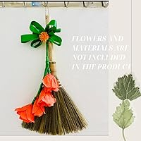 Vista 5 de TTS For Home - Juego de 2 escobas vietnamitas de cerdas suaves, escoba de paja asiática para niños, escoba decorativa de 16.54 pulgadas