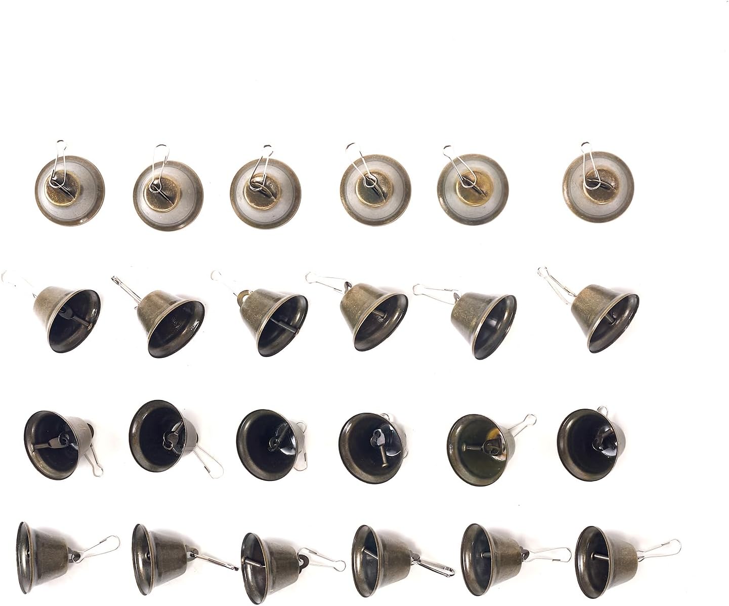 Craft Bells Small Bells 24 PCS Vintage Bronze Bells (1.5" x 1.7") for DIY Crafts Decorations Dog Potty Training Wind Chime Making Christmas and Wedding