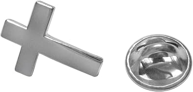 Kiola Designs Silver Toned Religious Cross Lapel Pin