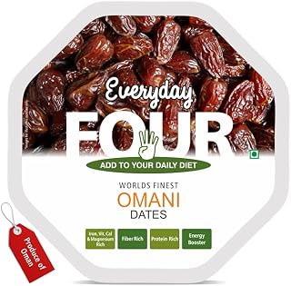 Everyday Four Omani Dates 400g | Khajur Dry Fruits | Premium Khajoor | Healthy & Nutritious Snack | Natural Sweetener | Ri Price In India