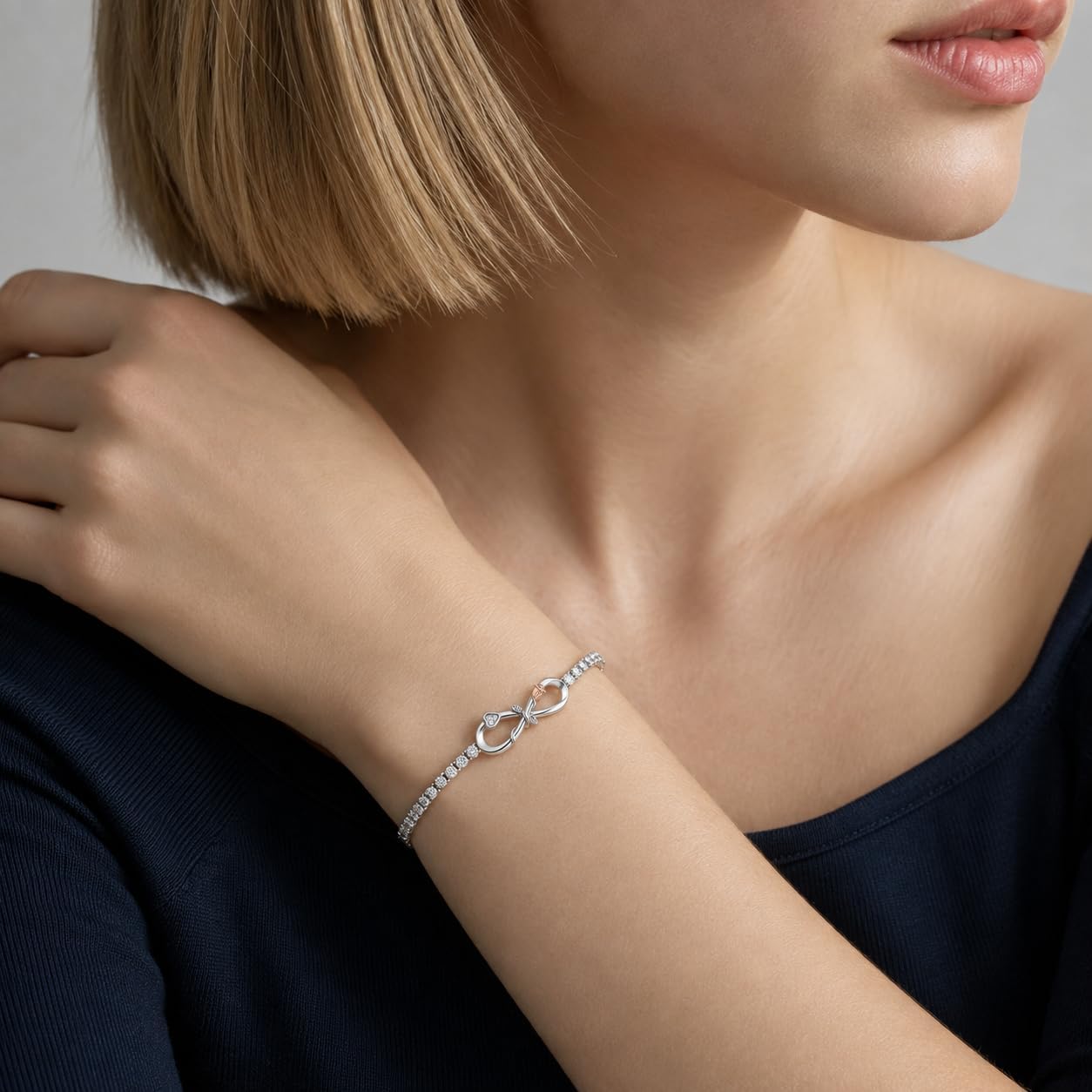Infinity Bracelets for Women Teen Girl Gifts Trendy Stuff Birthday Gift for Her Friend Sister Stocking Stuffers for Teens Girlfriend Daughter Adjustable Tennis Bracelets Christmas Anniversary Jewelry image 4