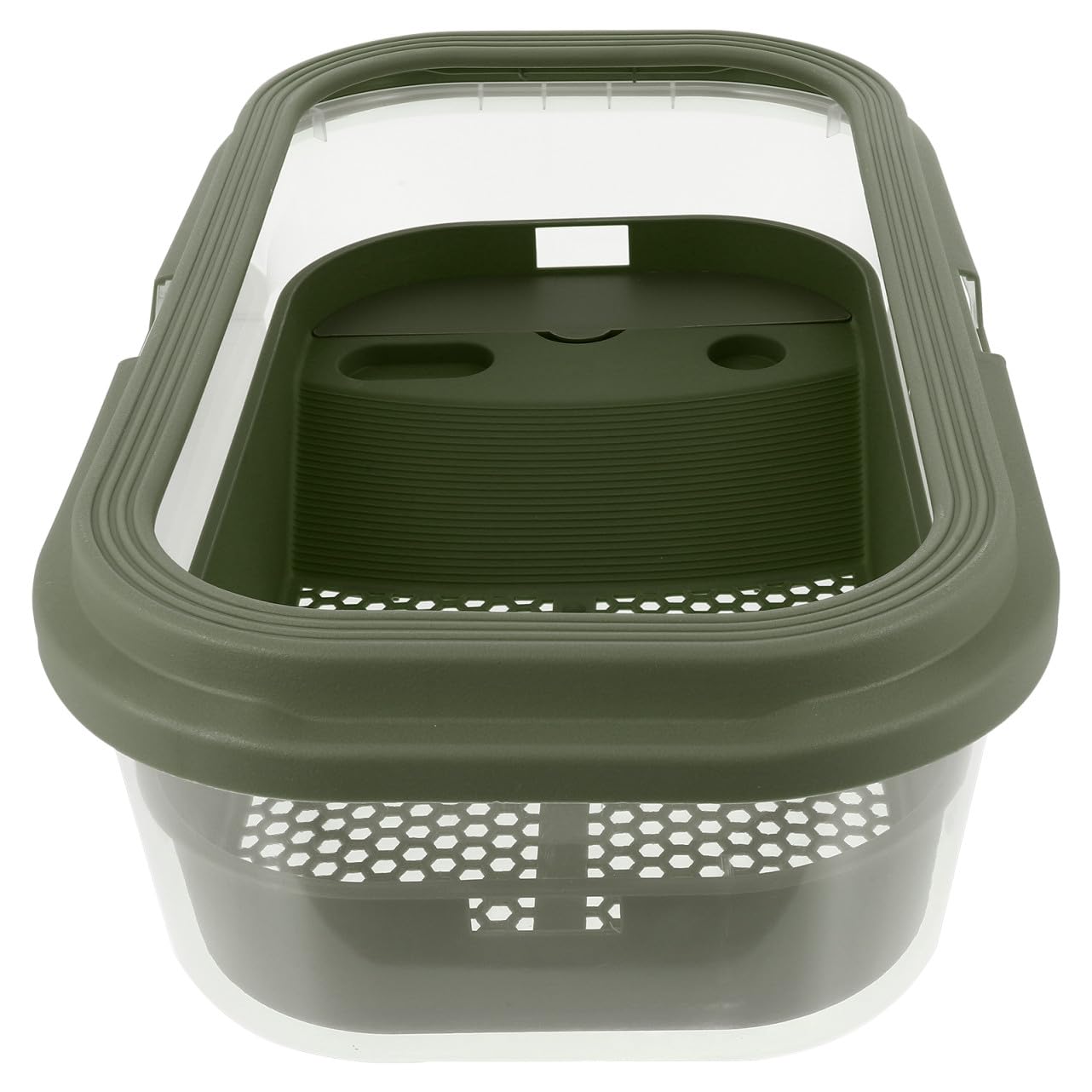 Aquarium pour Tortue avec Terrasse, Grand Modèle en Plastique Vert | Changement D’eau Intégré, Usage Simple et Nettoyage Facile, Design Créatif pour Reptile