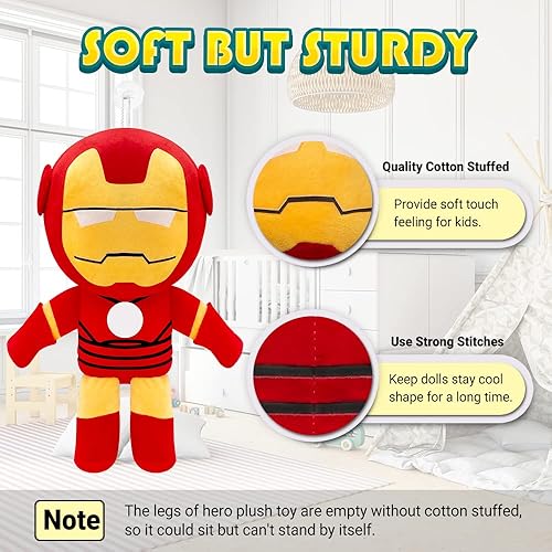 Miniatura 3 de Juguete de peluche de héroe, muñecas de peluche de héroe, decoración de puerta de héroe de 11 pulgadas, regalo para niños y niñas (amarillo)