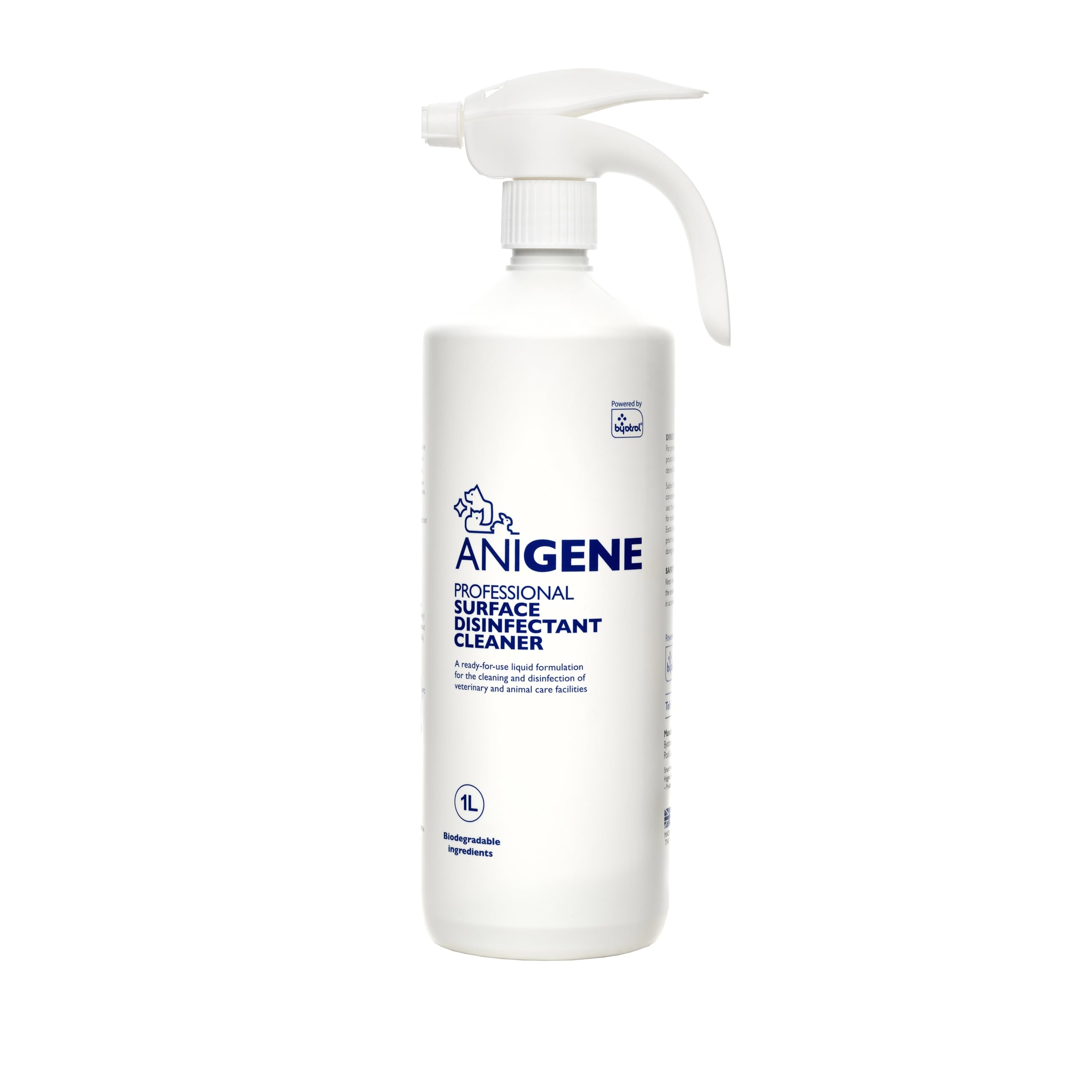 ANIGENE Reusable Spray Bottle (1L Spray Bottle) - Industrial Cleaning Spray Bottle Made From 100% Recycled HDPE - Ergonomic Spray Trigger For Premium Comfort When In Use - Made In The UK ​