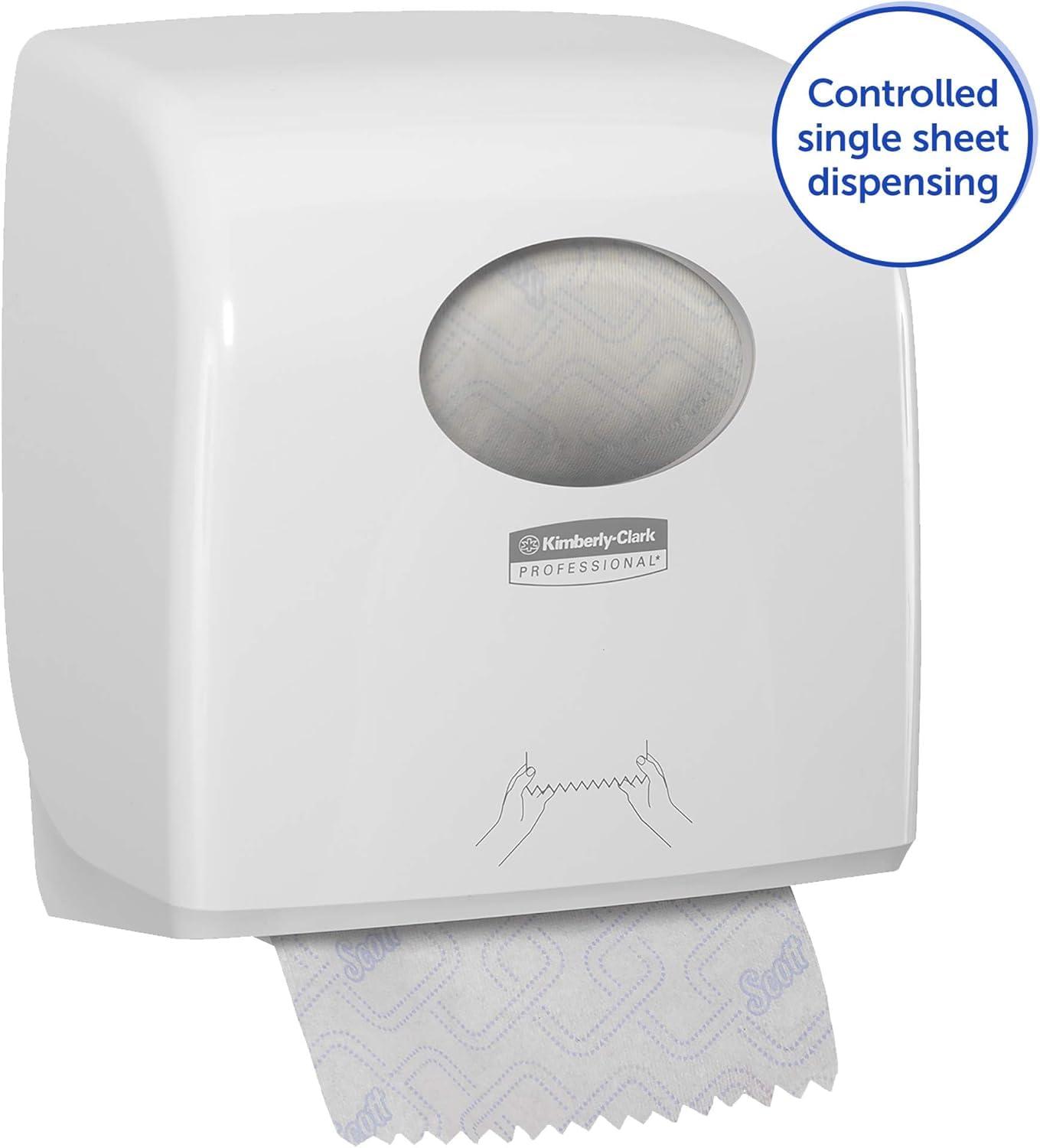 Distributeur d’essuie-Mains en Rouleaux Slimroll Aquarius 7955 – Blanc, Fixation Murale, Compact et hygiénique, Idéal pour sanitaires à Fort trafic