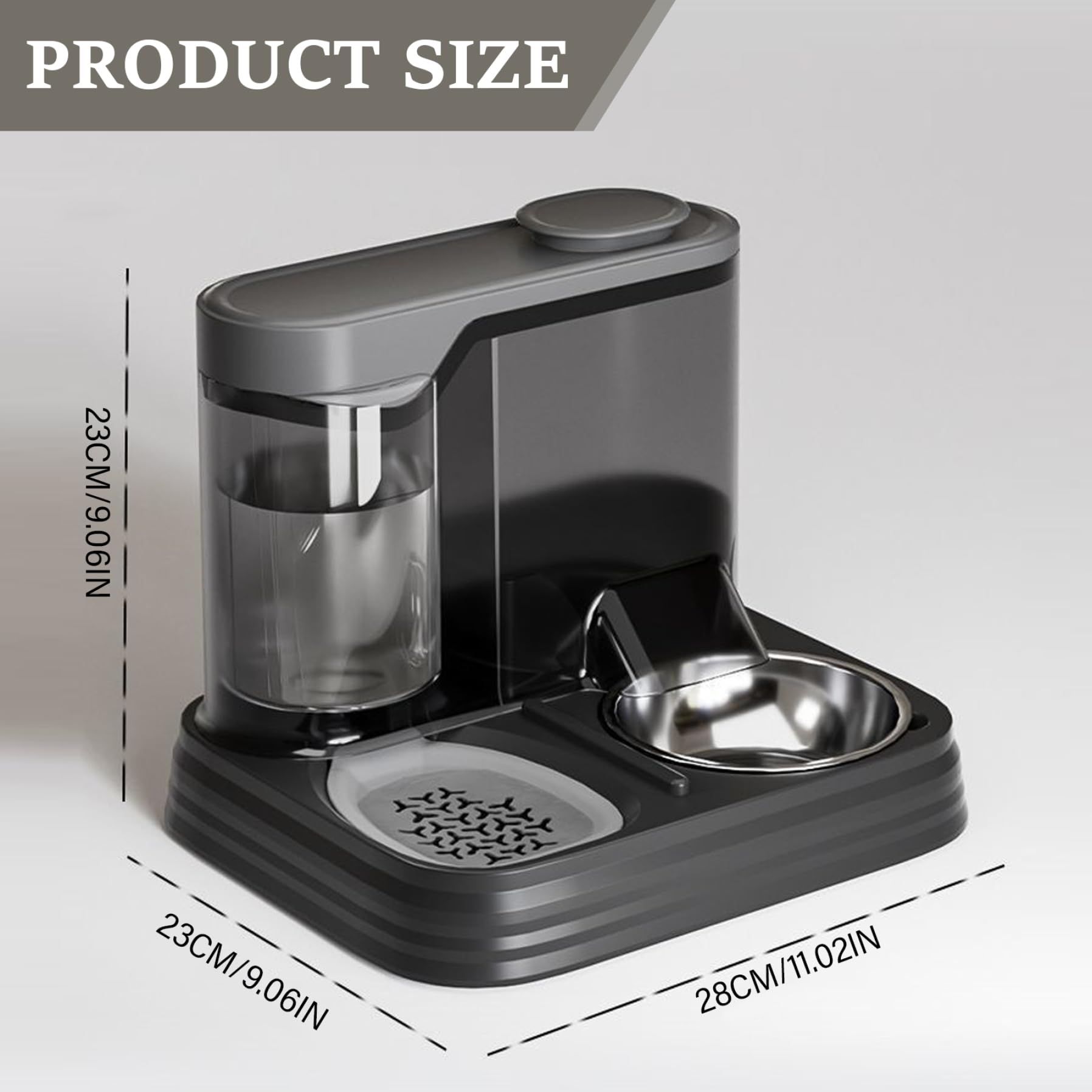 Automatischer Katzen-Futterspender, 27, 9 x 22, 9 x 22, cm, 2-in-1, großes Fassungsvermögen, Abnehmbarer, sicherer Hunde-Katzen-Futterspender und Wasserspender für Haustiere, Tiere und automatisc