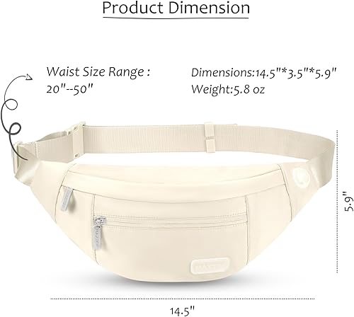 Miniatura 5 de MAXTOP - Cangurera cruzada y grande con 4 bolsillos con cremallera, para deportes, festivales, entrenamientos, viajes, salir a correr y uso casual,