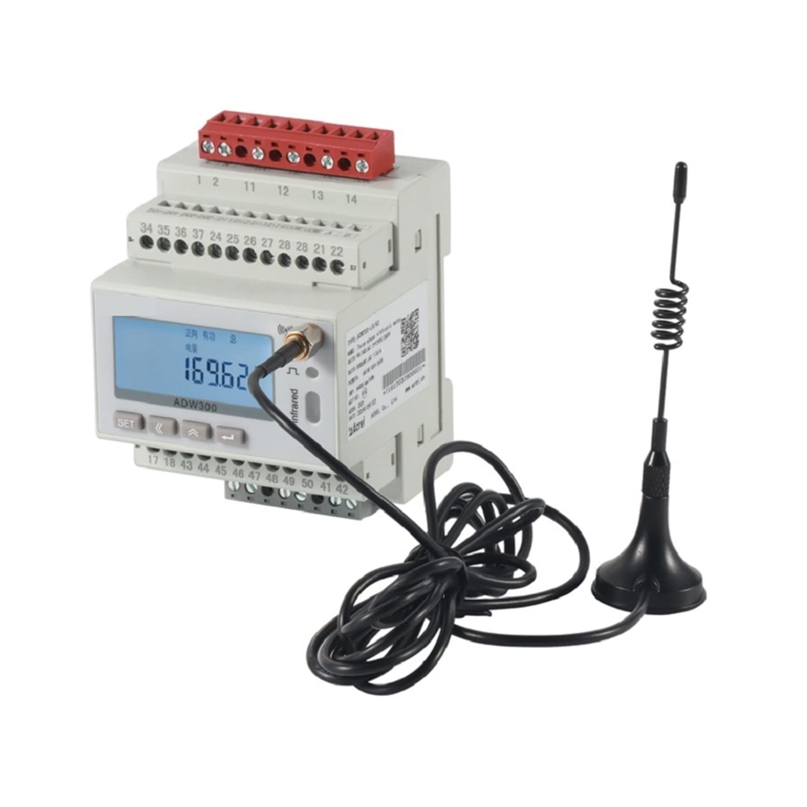 Medidor De Consumo Electrico, El medidor de energía inteligente inalámbrico ADW300 se puede usar en edificios comerciales, fábricas, redes inteligentes, salas de DB, etc. , Fácil de instalar(Wifi comm