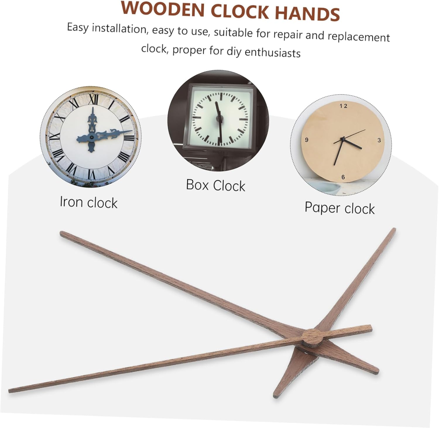 balacoo 25sets Wooden Clock Hands for Replacement and Sturdy Wall Clock Hands Inserts Easy Installation for Craft Enthusiasts