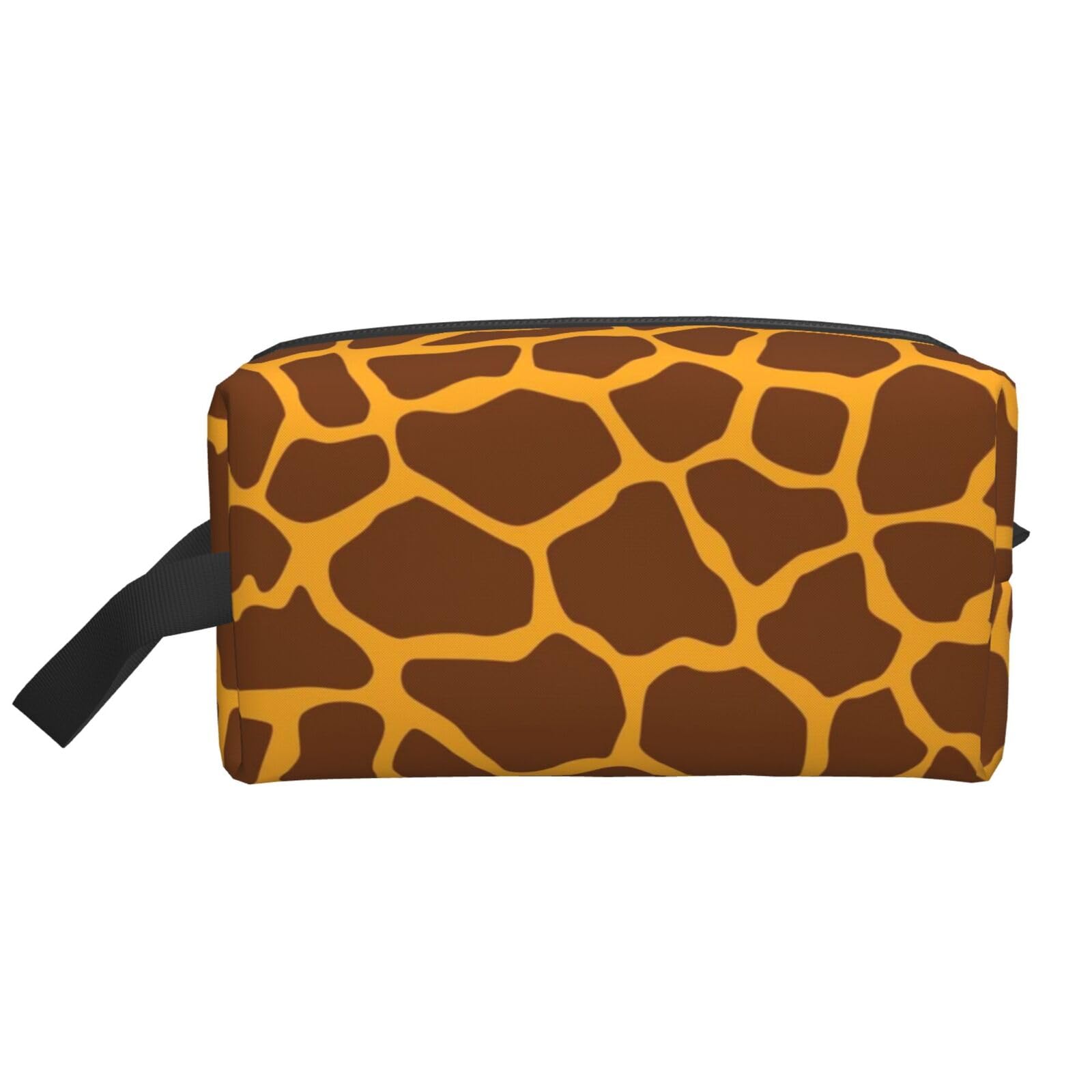 Ercgad Unisex White Giraffe Print Print Large Capacity Travel Toiletry Bag Cosmetic Pouch Daily Storage Makeup Case