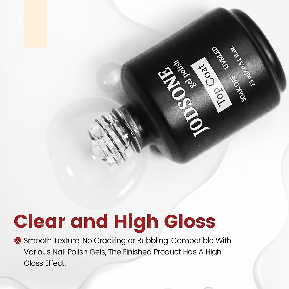 JODSONE 15ML Top Coat Esmalte de Gel Alto Brillo Acabado Larga Duración Esmalte de Uñas de Gel Manicura Profesional Hogar DIY — view 5