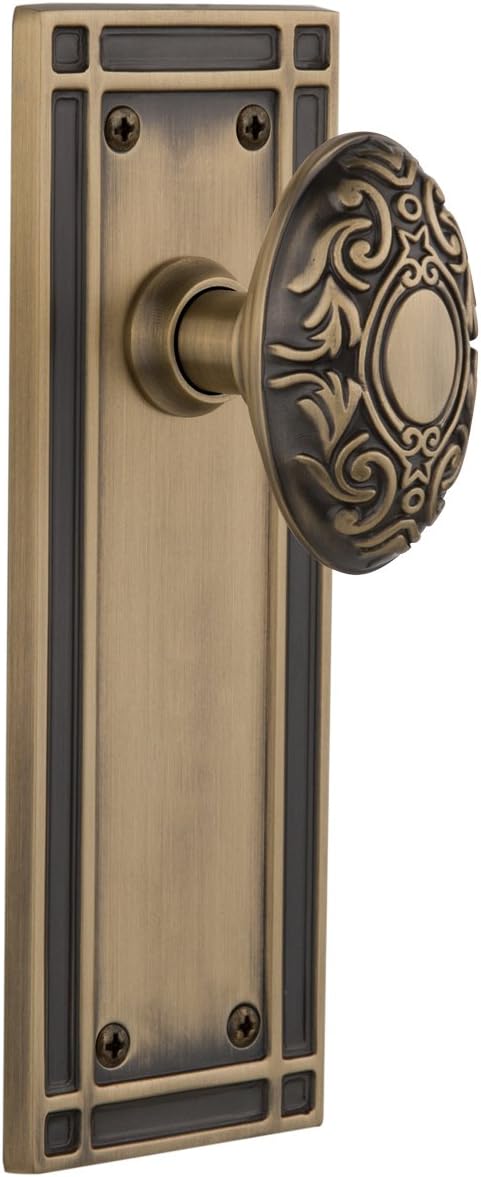 Nostalgic Warehouse Mission Plate Single Dummy Victorian Door Knob in Timeless Bronze