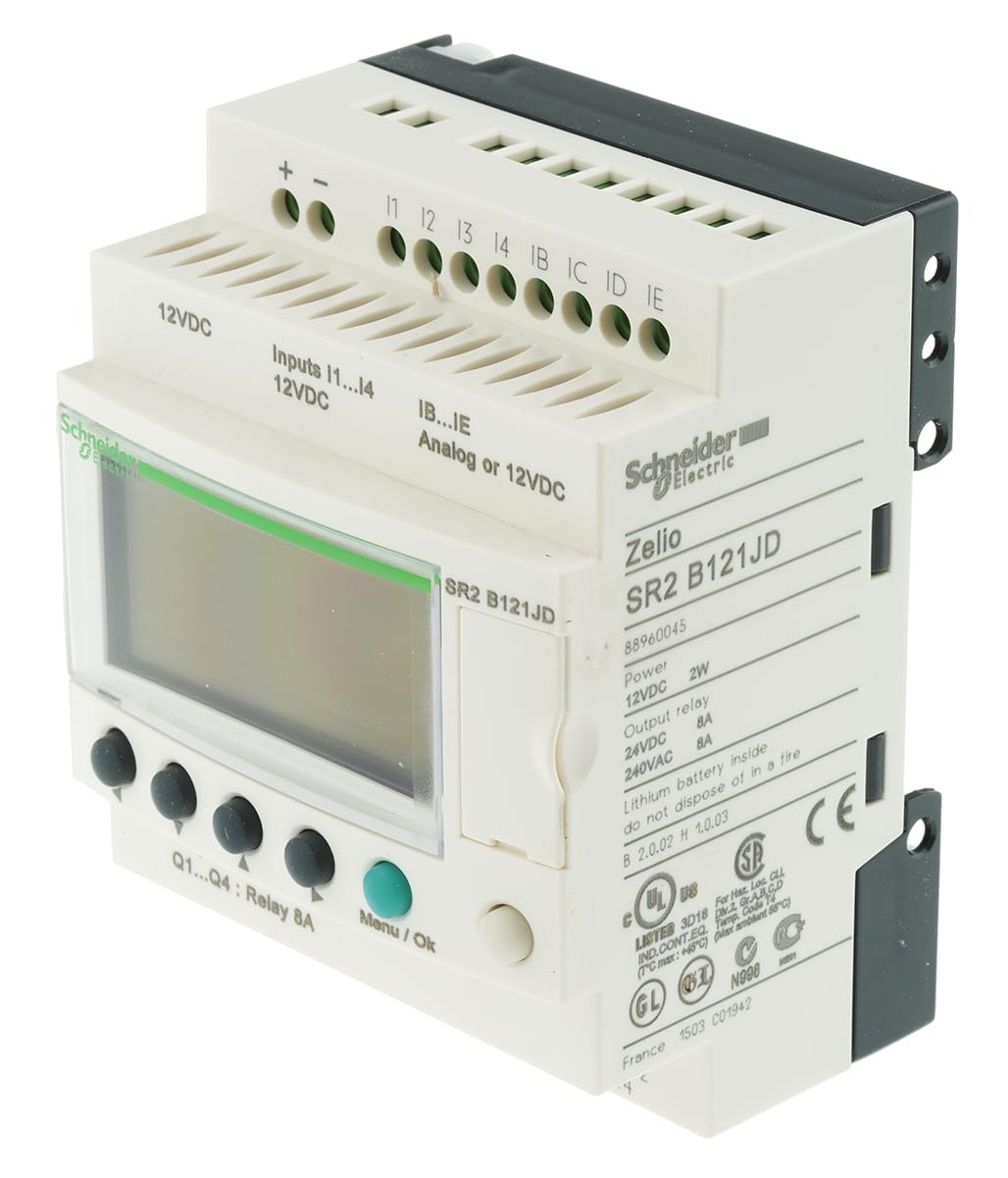Schneider Electric Zelio Logic Series Logic Module, 12 V dc Supply, Relay Output, 8-Input, Analogue, Discrete Input