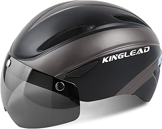 Bike Helmet Men Women, KINGLEAD Bicycle Helmet with Detachable Magnetic Goggles Breathable Cycling Helmet Adjustable for A...