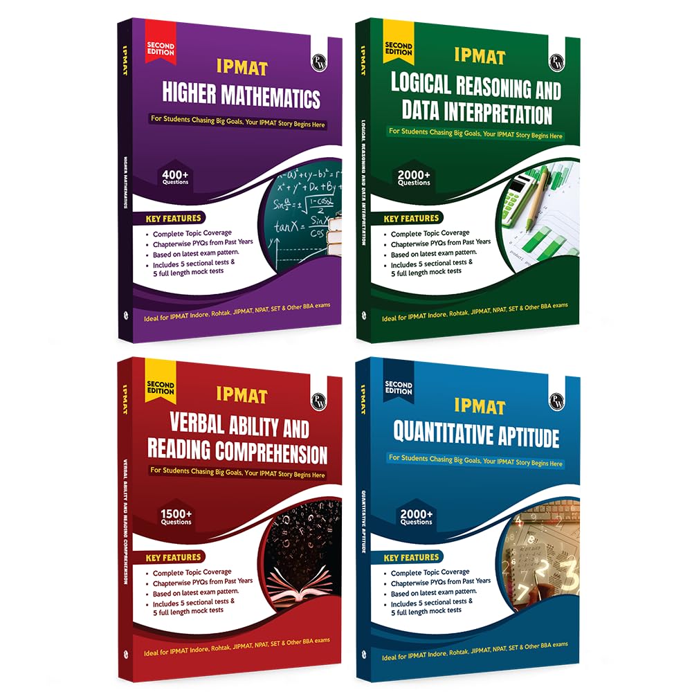PW IPMAT Quantitative Aptitude, Verbal Ability and Reading, Logical Reasoning and Data Interpretation, Higher Mathematics Combo Set of 4 Books For IPMAT, JIPMAT, NPAT, SET & Other BBA Exams