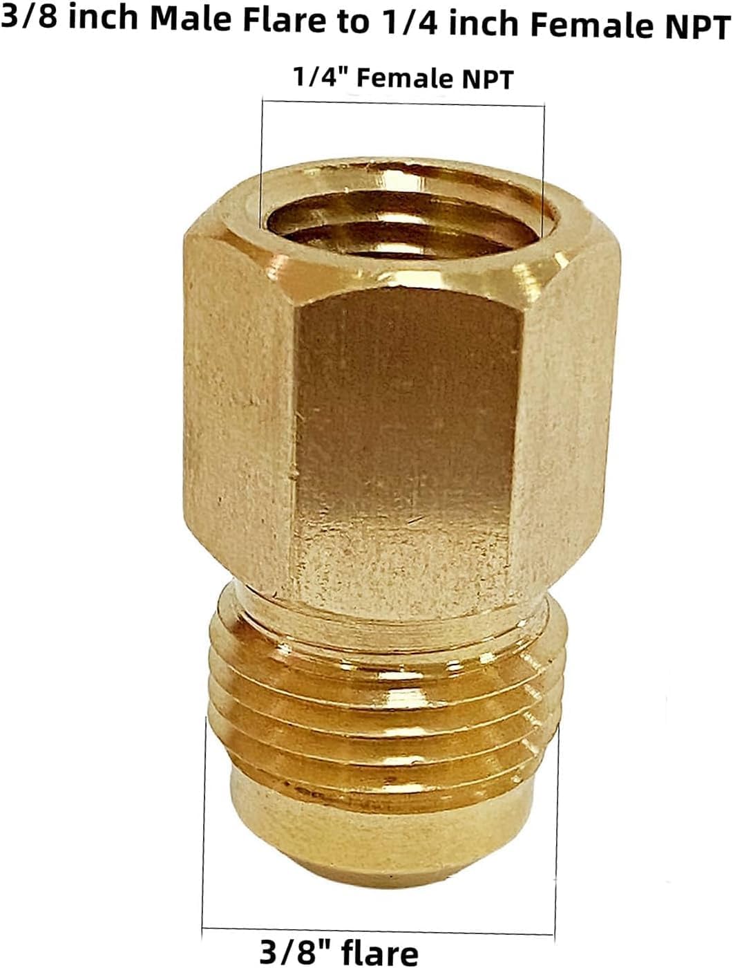 XT Male 3/8" Flare to Female 1/4" NPT Pipe Thread Propane Natural Gas Gxfc