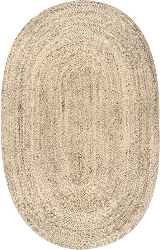 ARCOVA HOME Jute Braided Rustic Vintage Placemat for Dining Table, Bedside Table, Tea Coaster, Plate mat, Decoration mat (Oval, 13 X 13 INCHES, Natural Beige)