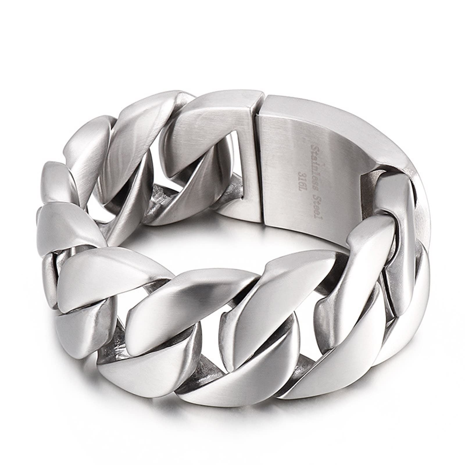 Herrenarmband in Edelstahl, Dick Glieder Link Armbänder für Männer Eco-Verpackung Kleine Geschenke für Männer