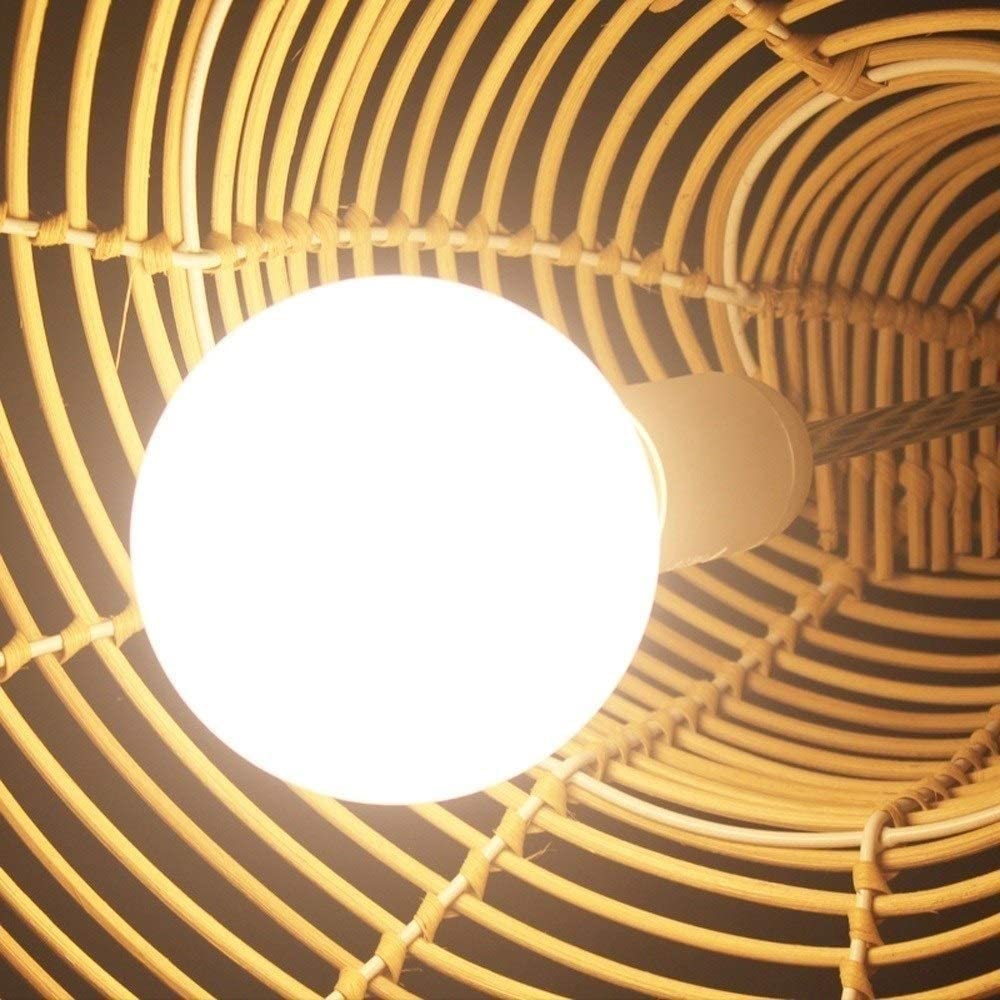 Generico Lampada a sospensione a conchiglia a spirale in rattan