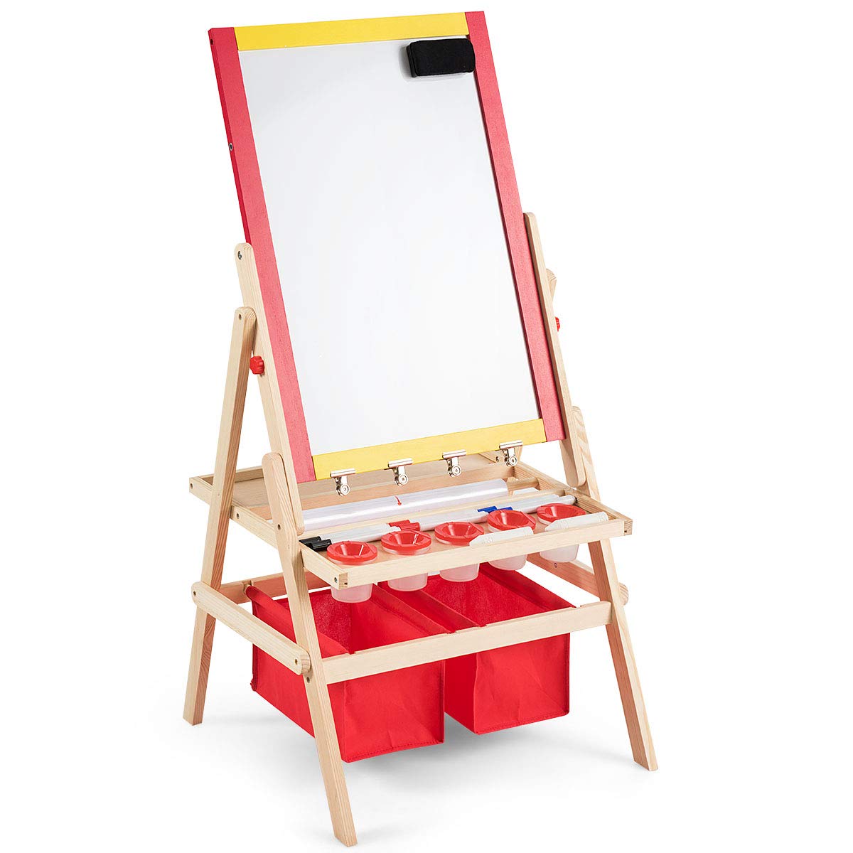 GOPLUS Caballete Infantil de Doble Cara con Soporte Ajustable