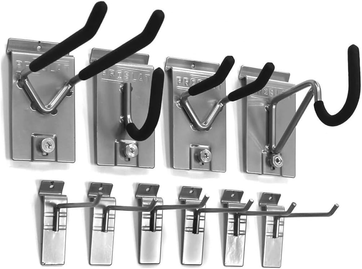 Proslat 33732K PVC U-Turn Slatwall Wall Storage Bundle, Grey