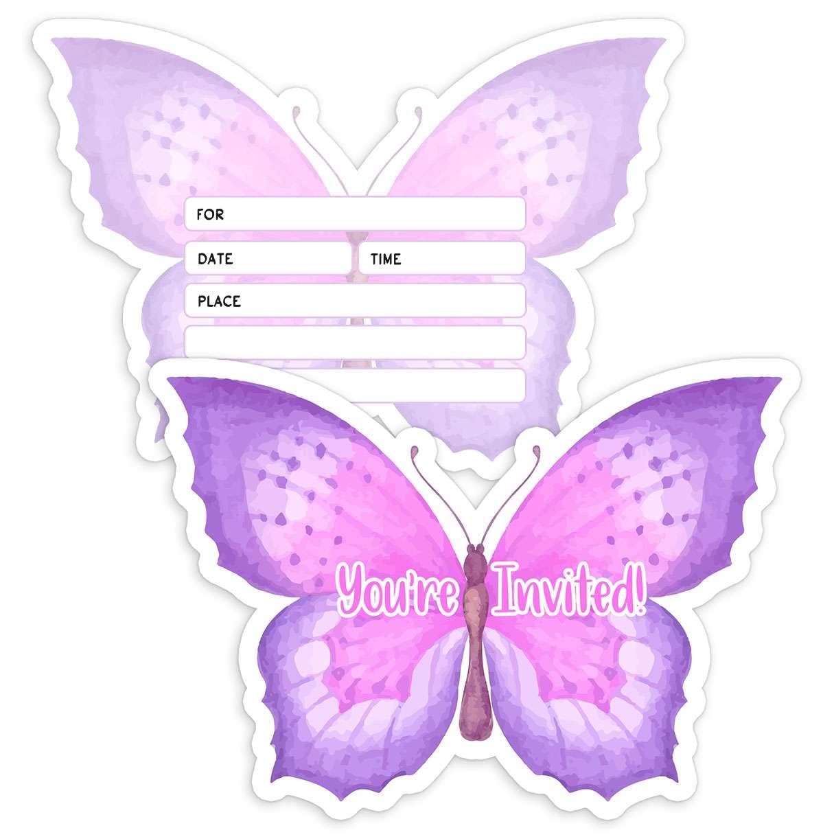 Simimi art 30 Birthday Butterfly Invitations with Envelopes, Butterfly Party for Birthday Baby Shower Wedding Decor